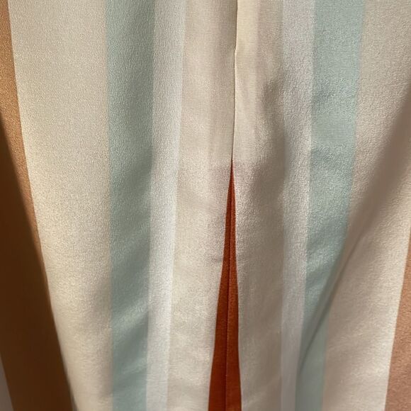 J. Peterman Company lined silk sleeveless dress in warm & pastel stripes size 22 - Picture 5 of 8
